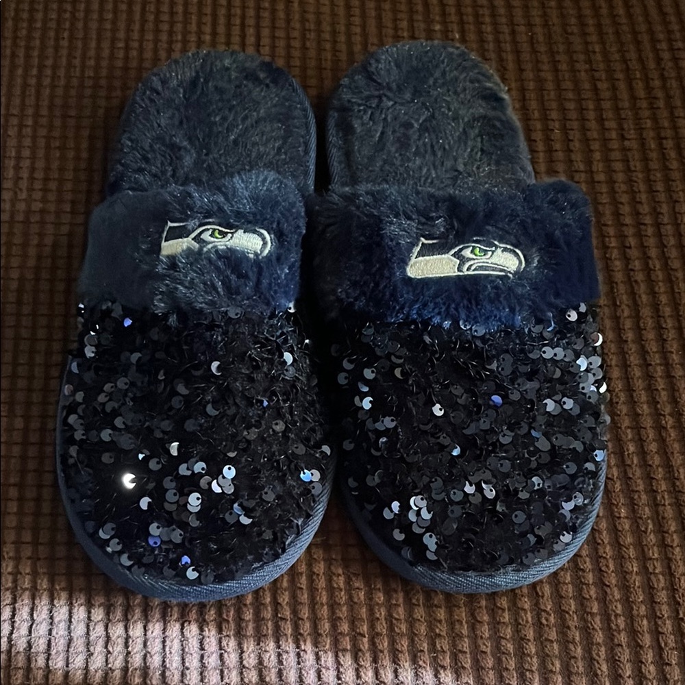 Sequin Black Slippers